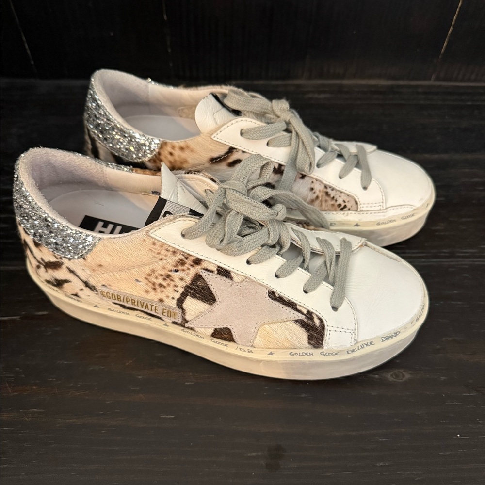 Golden Goose Hi Star with glitter detail. Excellent condition. Bag included